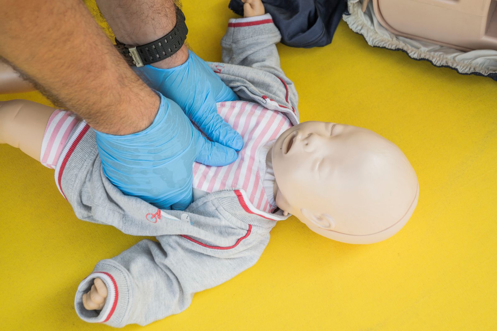 Hands-on pediatric life-support practice using an infant training manikin